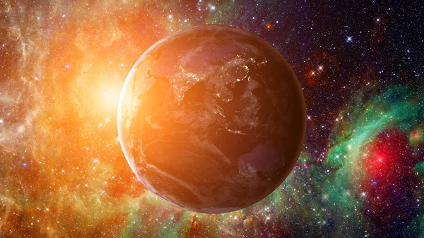 Tierra y galaxia. Elementos de esta imagen proporcionados por la NASA . — Foto de Stock