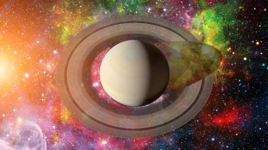 Satürn ve halka sistemi. Bu görüntünün elementleri NASA tarafından desteklenmektedir.