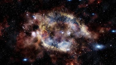 Galaksi ve nebula. Bu görüntünün elementleri NASA tarafından desteklenmektedir