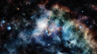 Bulutsusu ve gökada. Görkemli renkli arka plan. Renk bulutlar tasarımı. Nasa tarafından döşenmiş bu görüntü unsurları
