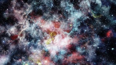 Nebula ve galaksiler uzayda. Bu görüntünün elementleri NASA tarafından desteklenmektedir