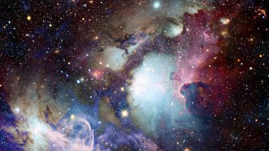 Kozmik parlak renkli arka planlar buğu bulutları. NASA tarafından döşenmiş öğeleri