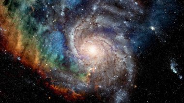 Renkli derin uzay. Nasa tarafından döşenmiş bu görüntü unsurları