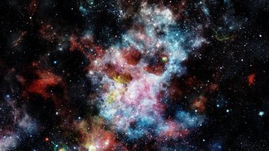 Bulutsusu ve gökada. Görkemli arka plan. Nasa tarafından döşenmiş bu görüntü unsurları
