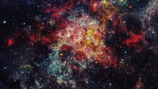 Nebula Och Galaxy Majestätiska Färgstarka Bakgrund Design Färg Moln Delar — Stockfoto