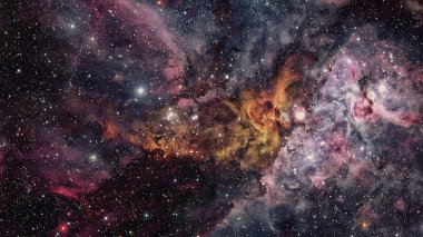 Renkli derin uzay. Evren kavramı arka plan. Nasa tarafından döşenmiş bu görüntü unsurları