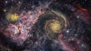 Yıldız ve galaksi alanı. Gece gökyüzü arka plan. Nasa tarafından döşenmiş bu görüntü unsurları.