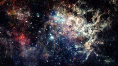 Boşluk bulutsu ve yıldız ile gece gökyüzünün. Nasa tarafından döşenmiş bu görüntü unsurları.