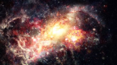 Bulutsusu ve gökada. Görkemli renkli arka plan. Renk bulutlar tasarımı. Nasa tarafından döşenmiş bu görüntü unsurları