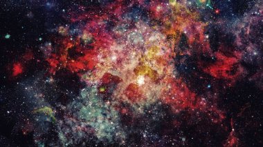 Renkli derin uzay. Evren kavramı arka plan. Nasa tarafından döşenmiş bu görüntü unsurları