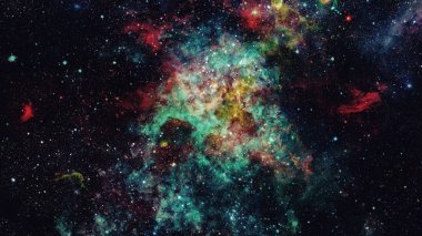Nebula ve galaksiler uzayda. Bu görüntünün elementleri NASA tarafından desteklenmektedir.