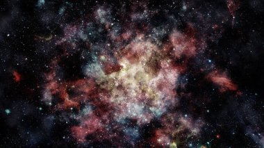 Derin uzay sanatı. Galaksiler, bulutsular ve evrendeki yıldızlar. Bu görüntünün elementleri NASA tarafından desteklenmektedir