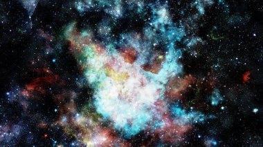 Renkli derin uzay. Evren kavramı arka plan. Nasa tarafından döşenmiş bu görüntü unsurları