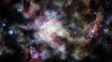 Parlak arkaplanda kozmik sis bulutları. Bu görüntünün elementleri NASA tarafından desteklenmektedir