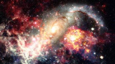 Parlak arkaplanda kozmik sis bulutları. Bu görüntünün elementleri NASA tarafından desteklenmektedir