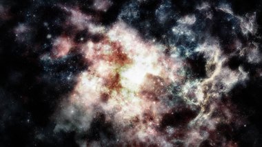 Parlak arkaplanda kozmik sis bulutları. Bu görüntünün elementleri NASA tarafından desteklenmektedir