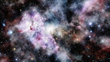 Renkli derin uzay. Evren kavramı arka plan. Nasa tarafından döşenmiş bu görüntü unsurları