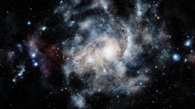 Parlak yıldız ve galaksi alanı. Gece gökyüzü arka plan. Nasa tarafından döşenmiş bu görüntü unsurları.
