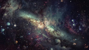 Derin uzayda nebula ve galaksiler. Bu görüntünün elementleri NASA tarafından desteklenmektedir.