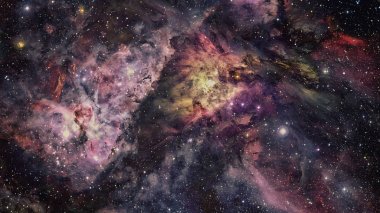 Derin uzay, gizemli evren parlak bulutsu. Nasa tarafından döşenmiş bu görüntü unsurları