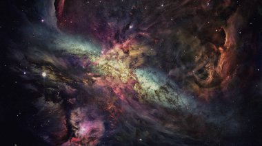 Bulutsusu ve gökada. Görkemli renkli arka plan. Renk bulutlar tasarımı. Nasa tarafından döşenmiş bu görüntü unsurları
