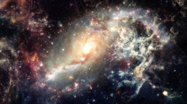 Galaksi ve nebula. Bu görüntünün elementleri NASA tarafından desteklenmektedir