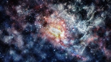 Galaksi ve nebula. Bu görüntünün elementleri NASA tarafından desteklenmektedir