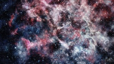 Fütürist soyut alan arkaplanı. Yıldızlı ve nebulalı gece gökyüzü. Bu görüntünün elementleri NASA tarafından desteklenmektedir