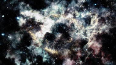 Derin uzay, gizemli evren parlak bulutsu. Nasa tarafından döşenmiş bu görüntü unsurları