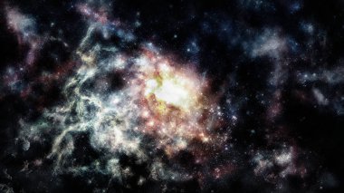 Nebula ve galaksiler uzayda. Bu görüntünün elementleri NASA tarafından desteklenmektedir.