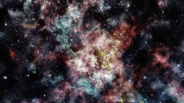 Nebula ve galaksiler uzayda. Bu görüntünün elementleri NASA tarafından desteklenmektedir
