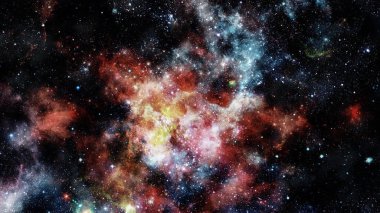 Renkli derin uzay. Nasa tarafından döşenmiş bu görüntü unsurları