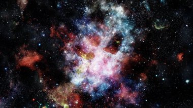 Nebula ve galaksiler uzayda. Bu görüntünün elementleri NASA tarafından desteklenmektedir.