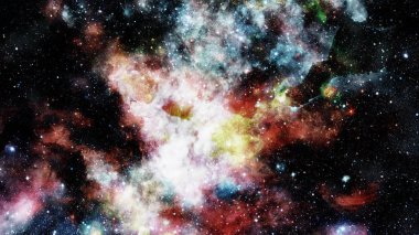 Kozmik parlak renkli arka planlar buğu bulutları. NASA tarafından döşenmiş öğeleri