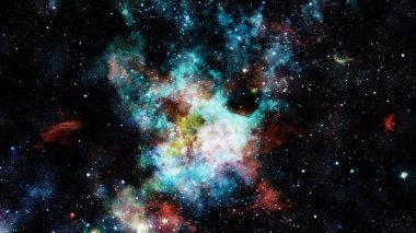 Bulutsusu ve gökada. Görkemli arka plan. Nasa tarafından döşenmiş bu görüntü unsurları