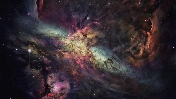 Nebulosa Galáxia Majestoso Fundo Colorido Projeto Nuvens Cor Elementos Desta — Fotografia de Stock
