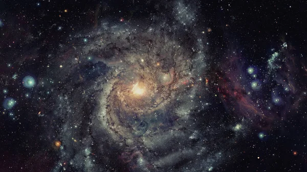 Awesome Spiral Galaxy Many Light Years Far Earth Elements Furnished Stock Picture