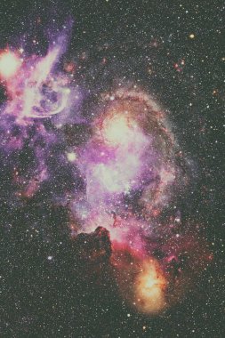 Galaksi ve Nebula. Soyut alan arkaplanı.