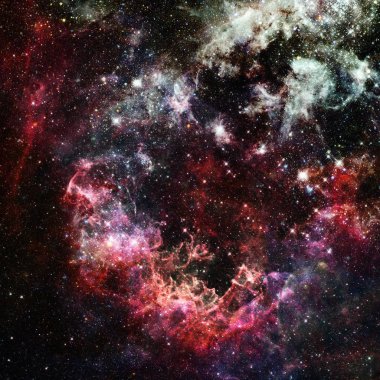 Nebula ve yıldızlar uzayda. Bu görüntünün elementleri NASA tarafından desteklenmektedir.