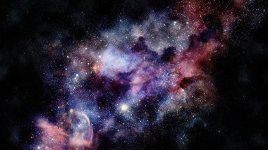 Derin uzayda nebula ve yıldızlar, gizemli evren.