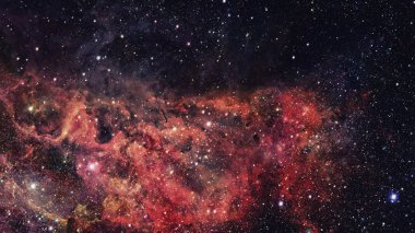 Karanlık uzayda nebula ve galaksiler. Bu görüntünün elementleri NASA tarafından desteklenmektedir.