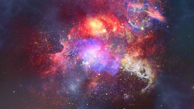 Nebula ve galaksi uzayda. Bu görüntünün elementleri NASA tarafından desteklenmektedir.