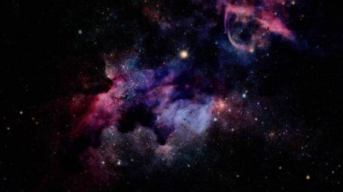 Nebula ve galaksiler uzayda. Bu görüntünün elementleri NASA tarafından desteklenmektedir.