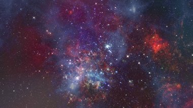 Renkli uzay nebulası. Bu görüntünün elementleri NASA tarafından desteklenmektedir.