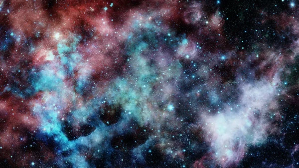 Кольорова туманність і відкрите скупчення зірок у Всесвіті . — стокове фото