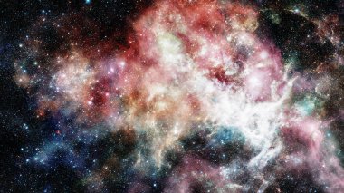 Nebula ve galaksiler uzayda. Bu görüntünün elementleri NASA tarafından desteklenmektedir.