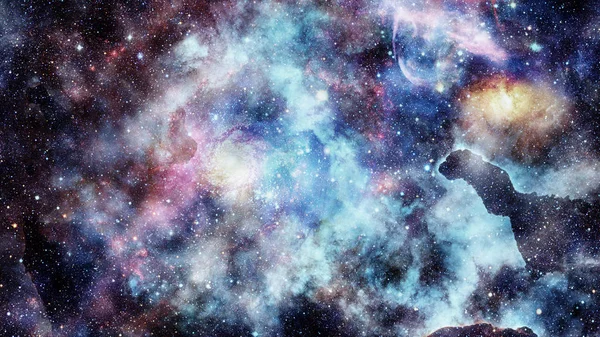 Colored nebula and open cluster of stars in the universe. — Stock Photo, Image