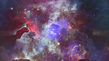 Nebula ve galaksi uzayda. Bu görüntünün elementleri NASA tarafından desteklenmektedir.