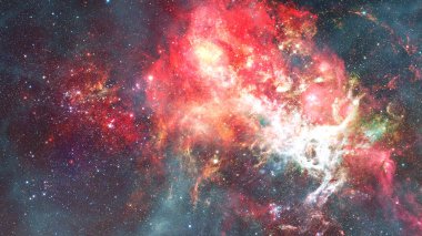 Nebula ve galaksiler uzayda. Bu görüntünün elementleri NASA tarafından desteklenmektedir.