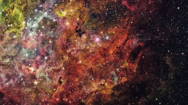 Soyut bilimsel arkaplan - uzayda galaksi ve nebula.